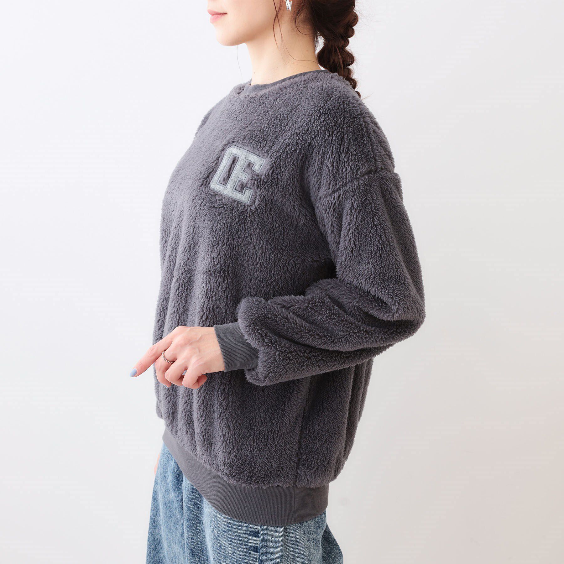 SHOO･LA･RUE「【洗える/S-LL】毛布に包まれているような着心地 やわらかボアトップス」|Tシャツ・カットソー|