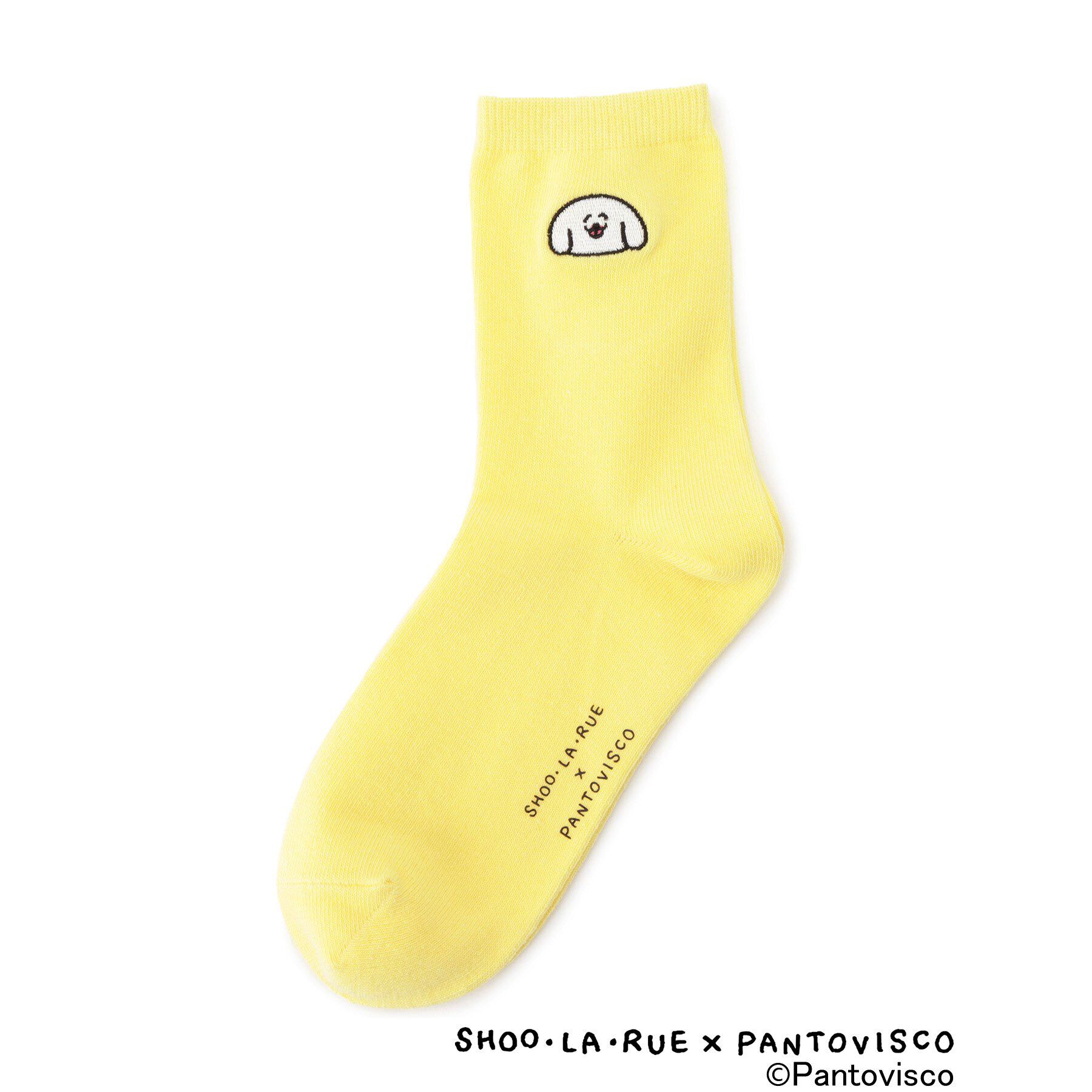 SHOO･LA･RUE「【パントビスコ／ぺろち】刺繍・ジャカード アソートソックス」|ソックス|イエロー(031)