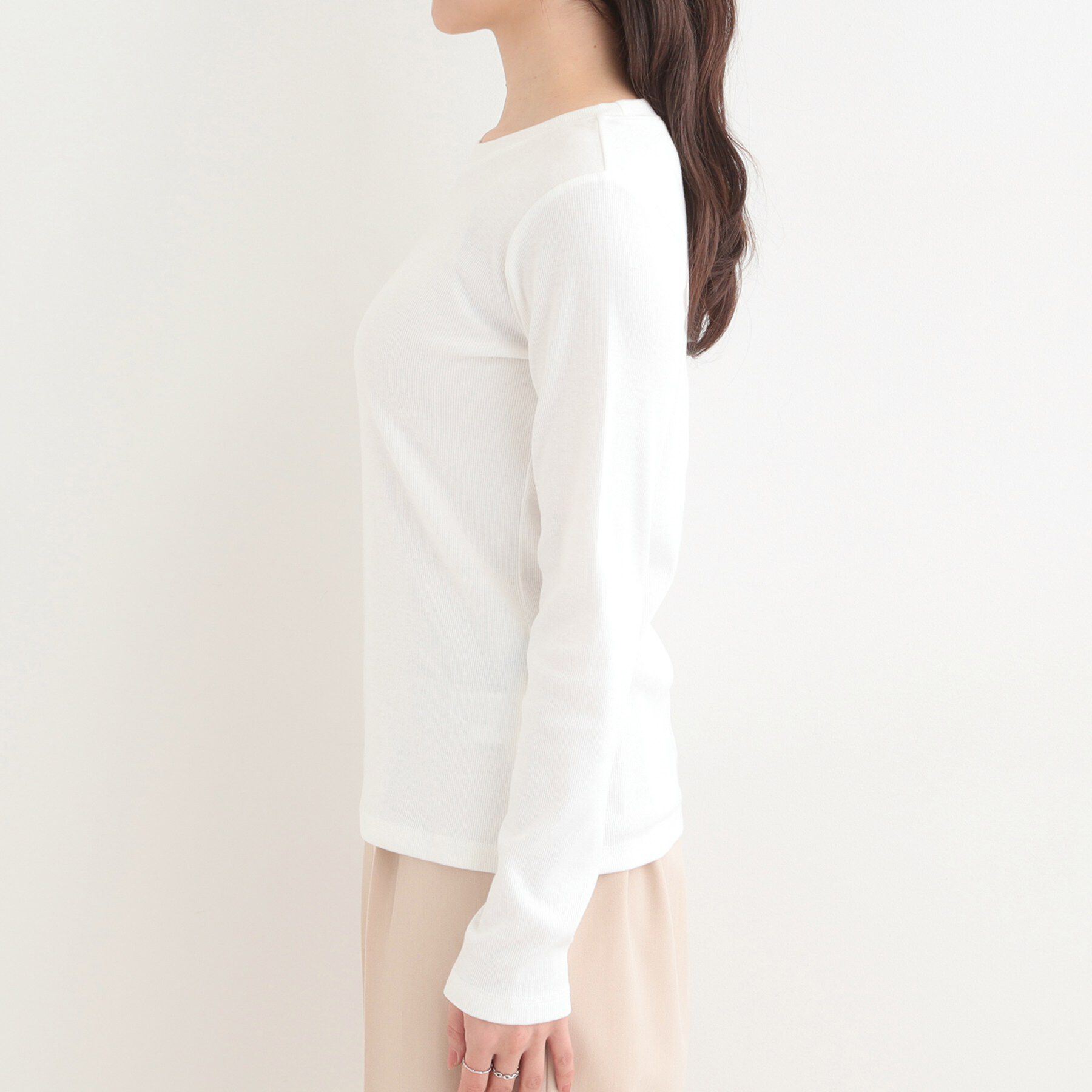 SHOO･LA･RUE「ベーシック テレコクルーネックインナー」|Tシャツ・カットソー|