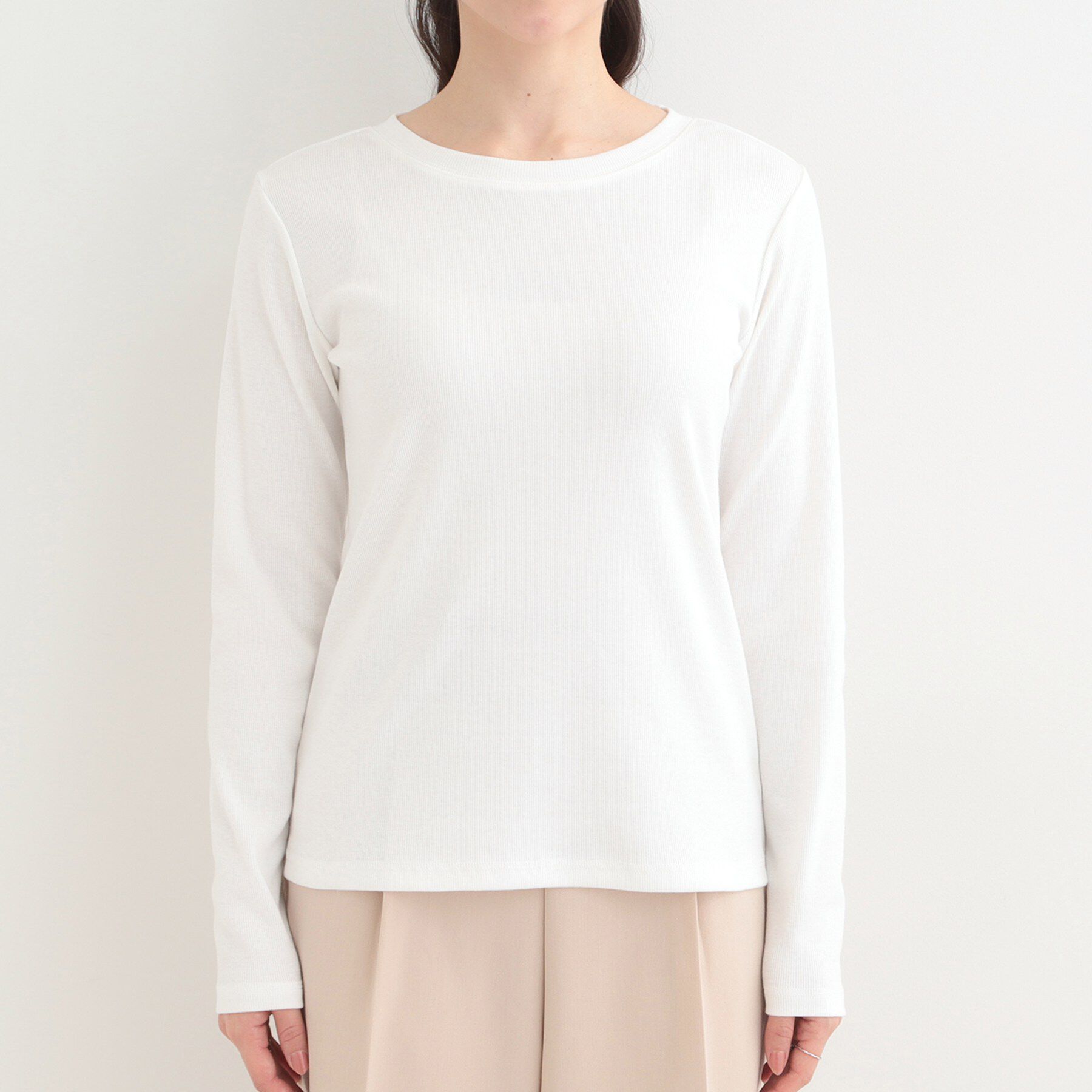 SHOO･LA･RUE「ベーシック テレコクルーネックインナー」|Tシャツ・カットソー|