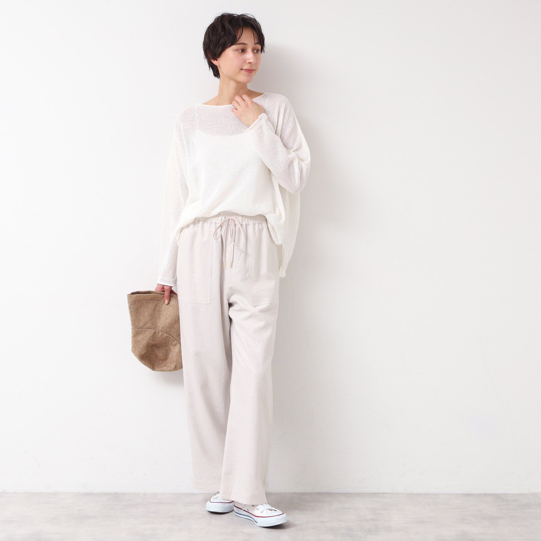 Dessin「【日本製・洗える】ニュアンスワイドプルオーバー」|ニット・セーター|