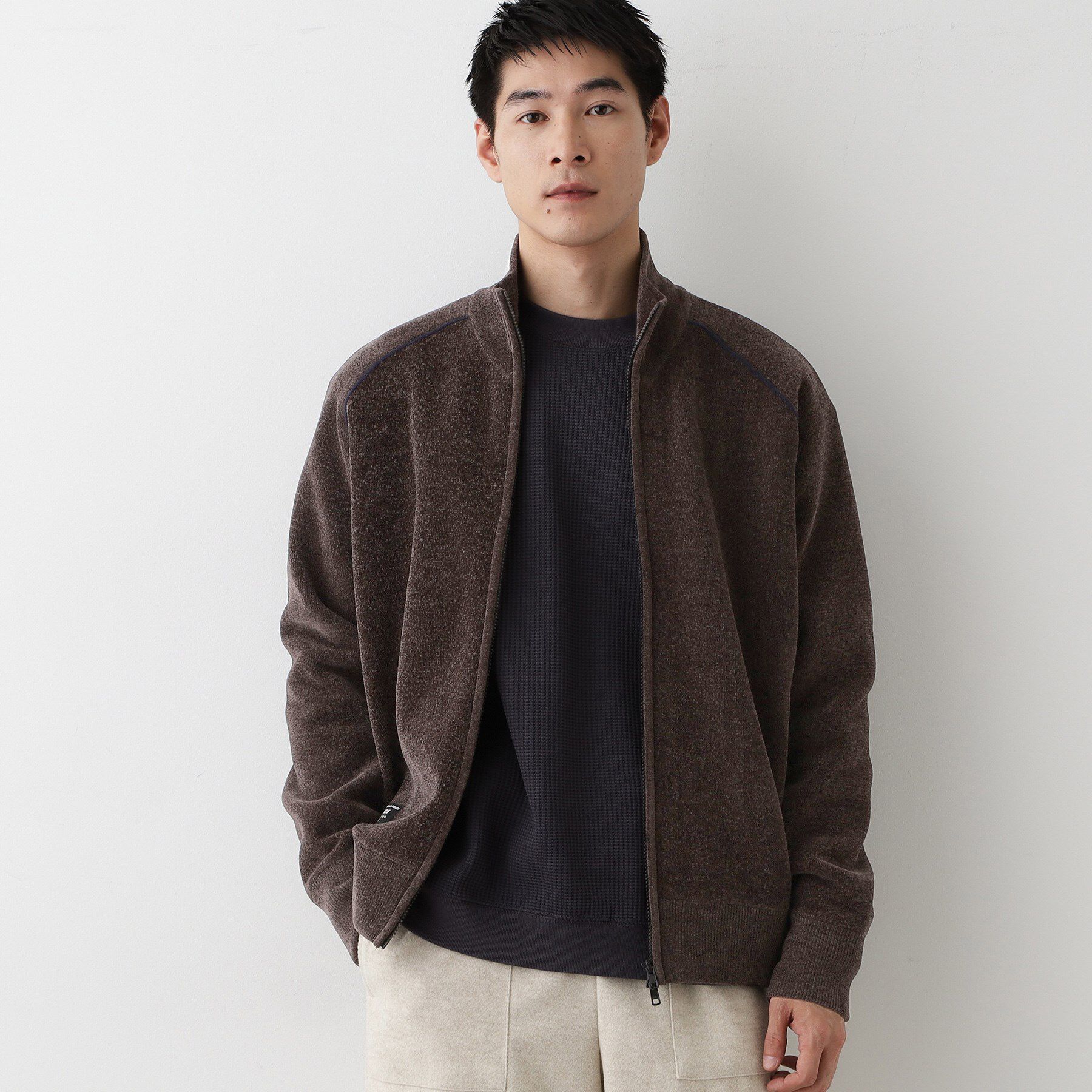 Dessin「【洗える】モールジップカーディガン」|ブルゾン・スタジャン|