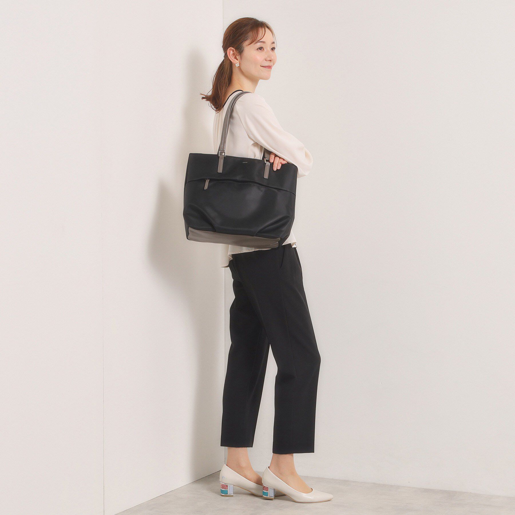 ITS&rsquo;DEMO「【収納アドバイザー監修】合皮コンビA4トート」|トートバッグ|