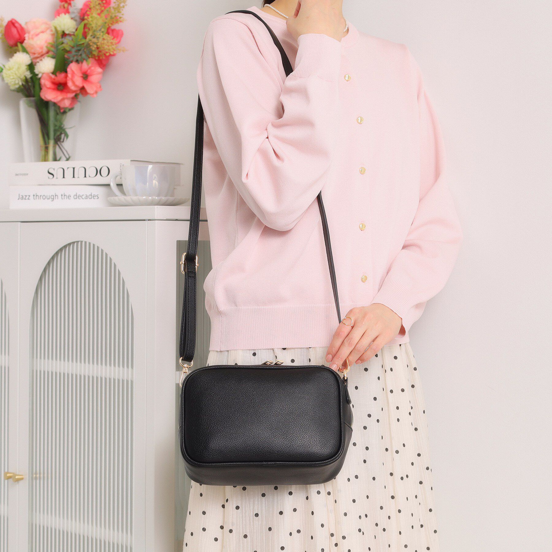 ITS&rsquo;DEMO「【ベルト付け替え可】スクエアセットミニショルダー」|ショルダー・メッセンジャー|ブラック(019)