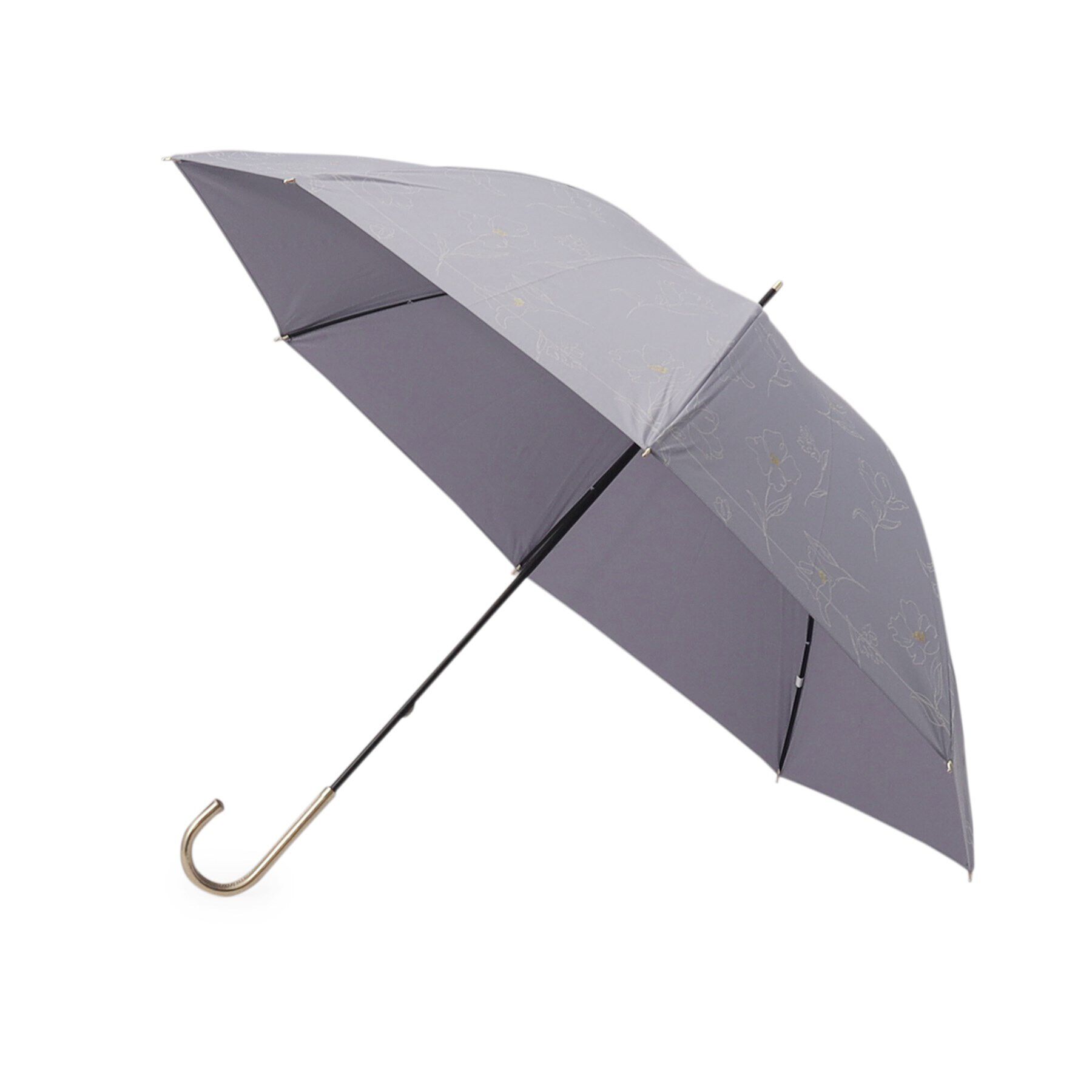 Ober Tashe「遮光率100％ UVカット率100％ 大きめ55㎝ 遮光フラワードローイング 日傘 晴雨兼用 長傘」|傘|ブルー(092)