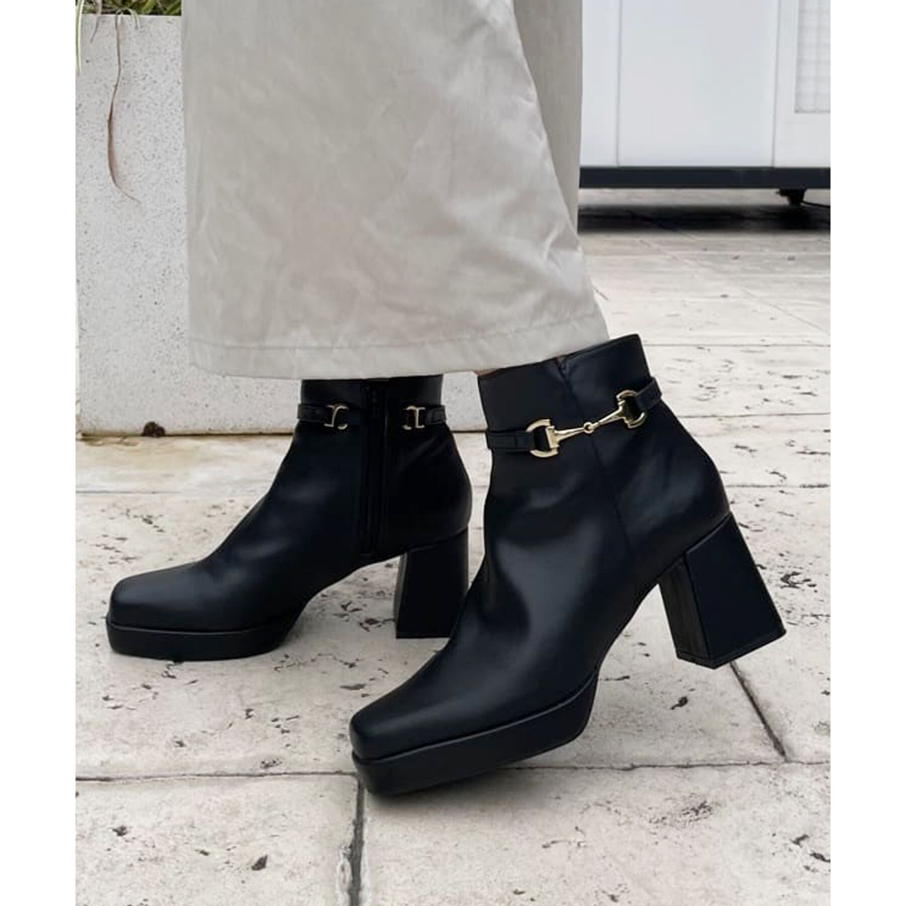 ESPERANZA「スクエアサイドビットブーツ」|ショートブーツ|