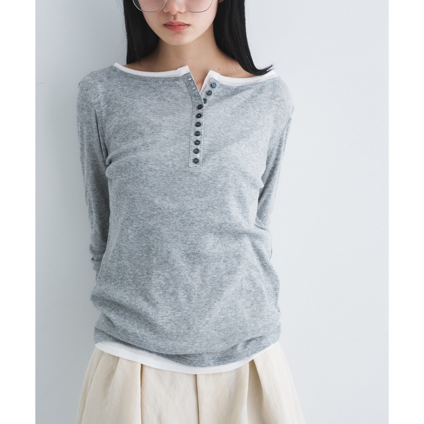 CODE A「henry long sleeve」|Tシャツ・カットソー|グレー(012)