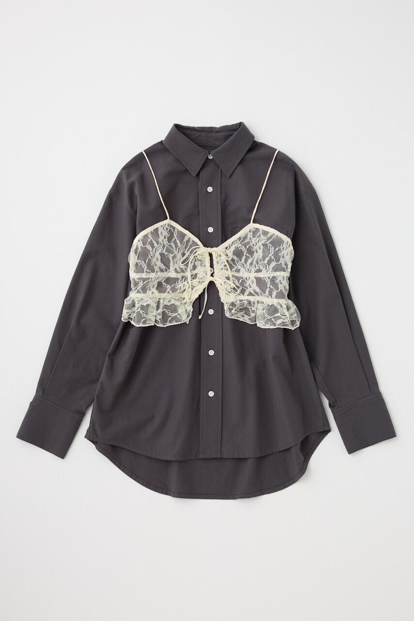 MOUSSY「LACY BUSTIER レイヤードシャツ」|シャツ・ブラウス|