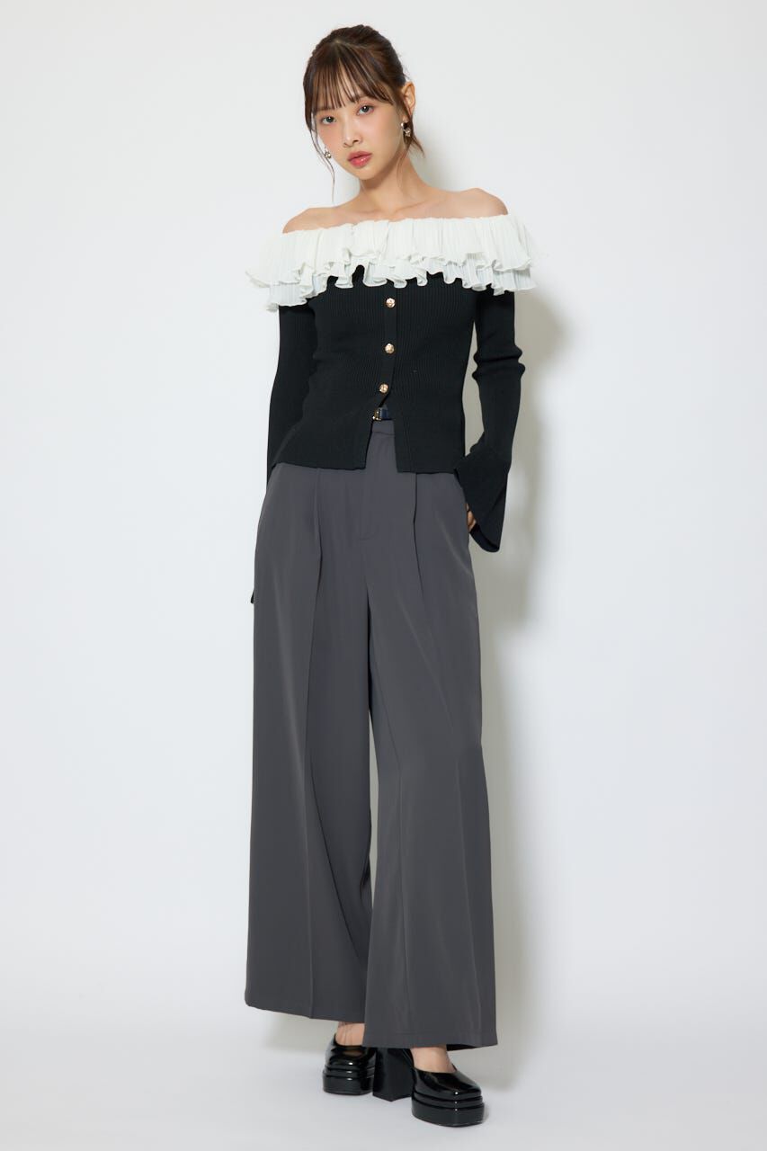 rienda「ベルトポイントハイウエストワイドパンツ」|その他|