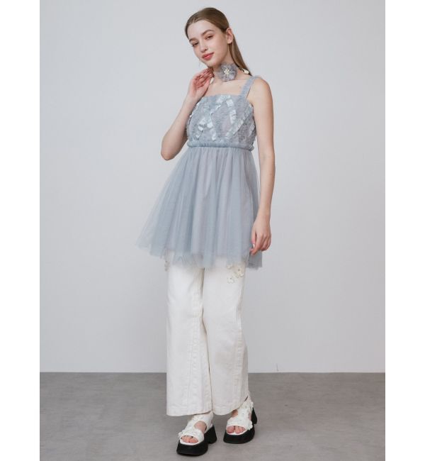 CALNAMUR「SHEER 3D FLOWER 2WAY CHORKER/シアー3Dフラワー2WAYチョーカー」|その他|