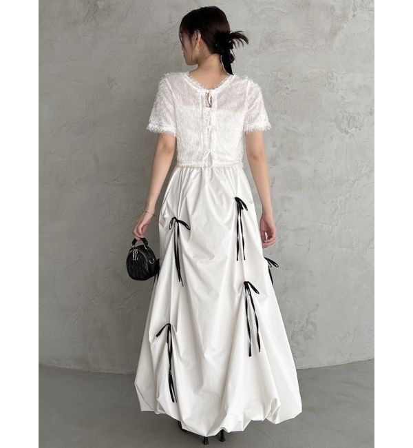 dazzlin「ランダムタックリボンバルーンスカート」|スカート|