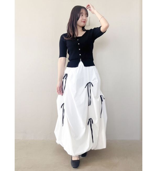 dazzlin「ランダムタックリボンバルーンスカート」|スカート|