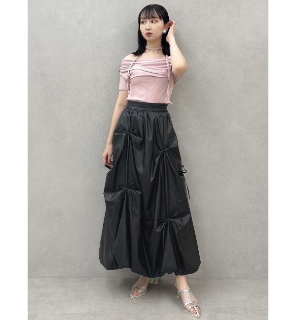 dazzlin「ランダムタックリボンバルーンスカート」|スカート|