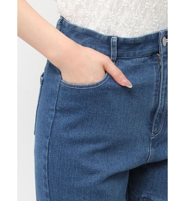 dazzlin「スリットフレアデニムパンツ」|デニム|