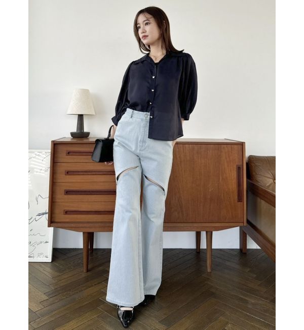 dazzlin「スリットフレアデニムパンツ」|デニム|