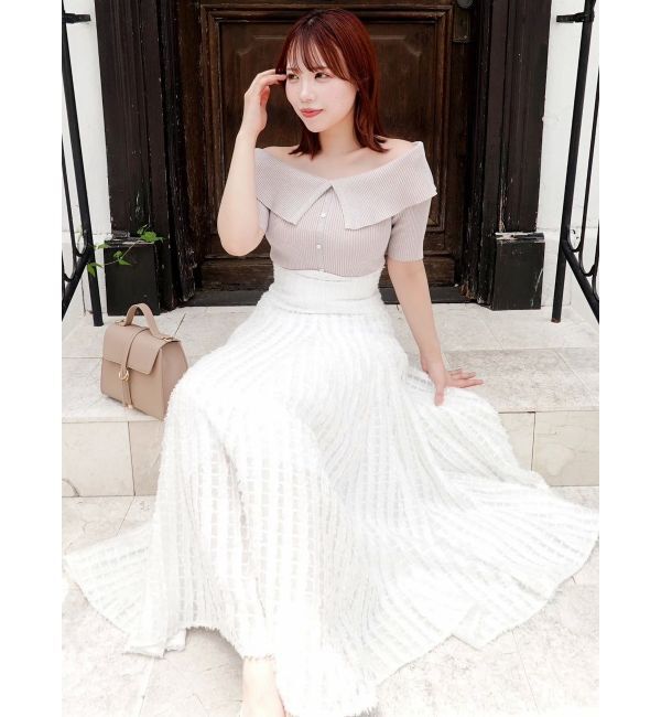 dazzlin「2WAYボタンオフショルニットトップス」|ニット・セーター|