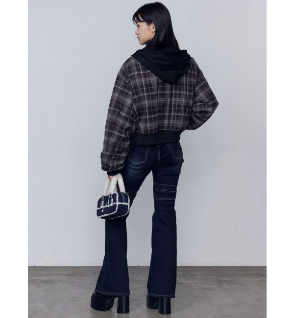 EMODA「スカーフフーディナイロンブルゾン」|ブルゾン・スタジャン|