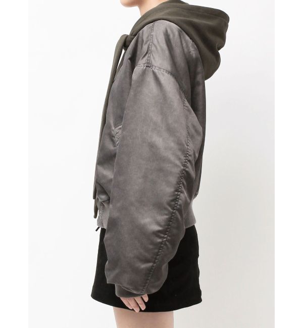 EMODA「スカーフフーディナイロンブルゾン」|ブルゾン・スタジャン|