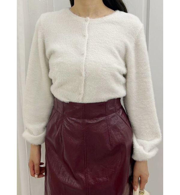 MERCURYDUO「ミニシャギーロングスリーブニットカーディガン」|カーディガン|