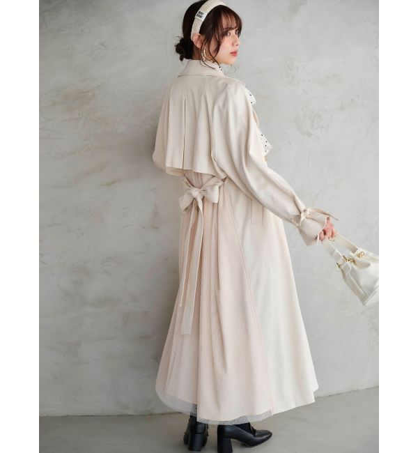 MERCURYDUO「バックチュールトレンチコート」|トレンチコート|オフホワイト