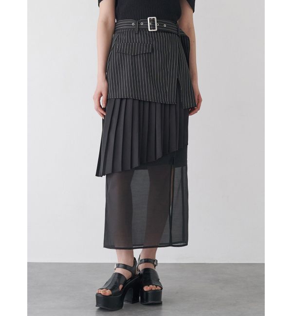 MURUA「異素材MIXスリットスカート」|スカート|