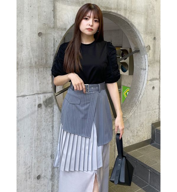 MURUA「異素材MIXスリットスカート」|スカート|