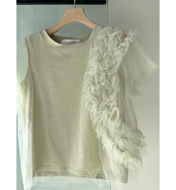 LAGUNAMOON「フリルチュールレイヤードトップス」|Tシャツ・カットソー|ライトグリーン