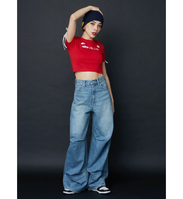 EVRIS「ニータックワイドデニムパンツ」|デニム|