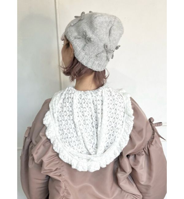 merry jenny「ribbonビーニー」|ニット帽|グレー