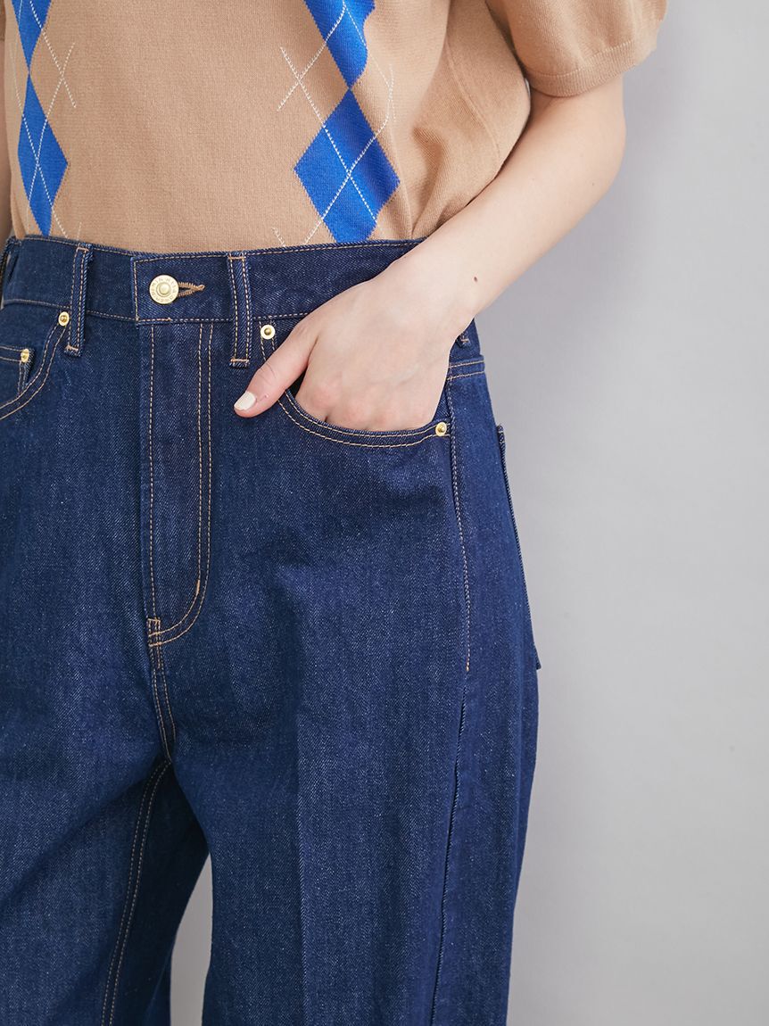 Mila Owen「センタープレスマムデニムパンツ」|デニム|