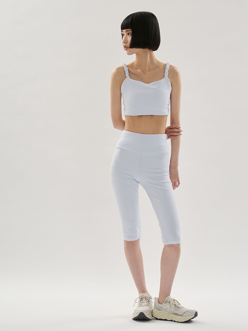 emmi yoga「【Sustainaretch】ギャザーショルダーブラトップ/UVカット/接触冷感」|インナー|