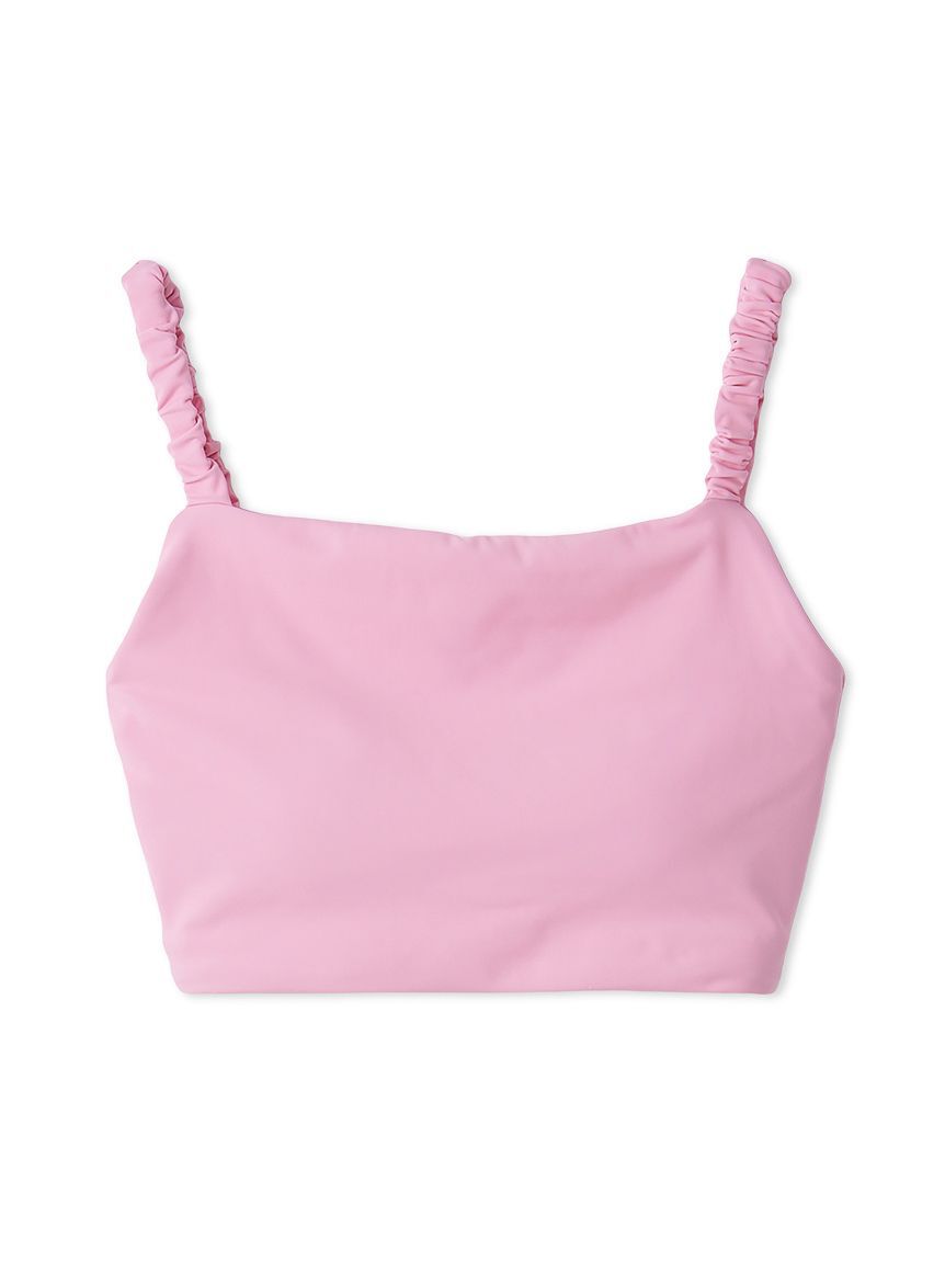 emmi yoga「【Sustainaretch】ギャザーショルダーブラトップ/UVカット/接触冷感」|インナー|PNK