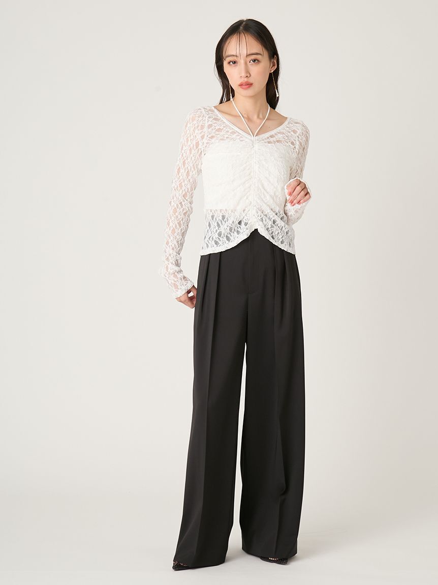 FRAY I.D「ドロストギャザーレーストップス」|Tシャツ・カットソー|