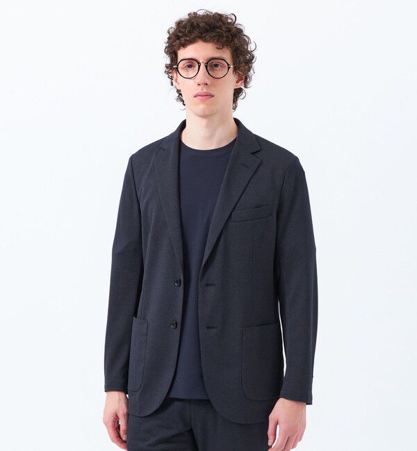 MACKINTOSH PHILOSOPHY「テーラードジャージー ジャケット メッシュジャージー」|テーラードジャケット|ネイビー