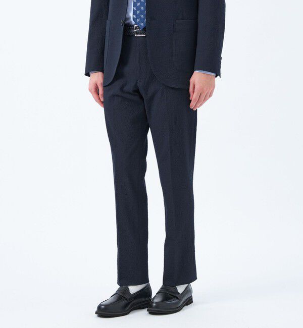 MACKINTOSH PHILOSOPHY「Subalpino サッカー TAPERD TROUSERS」|スラックス|ネイビー