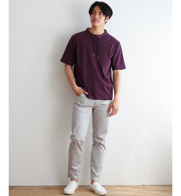 ikka「ヒヤテックルーイカラー5分袖」|Tシャツ・カットソー|