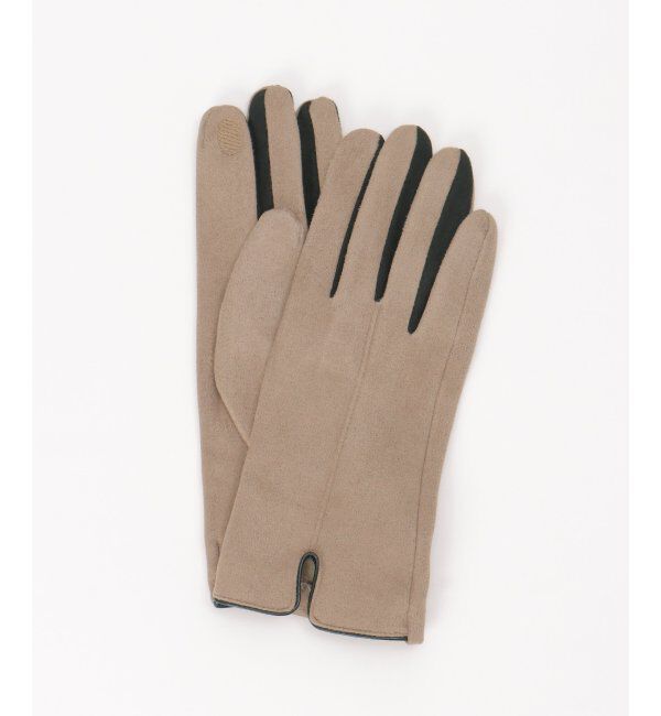 ikka「エコスエードバイカラーグローブ」|手袋|