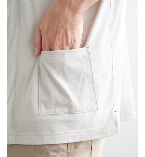 ikka「7分袖バイカラーボタンレスカーディガン」|カーディガン|