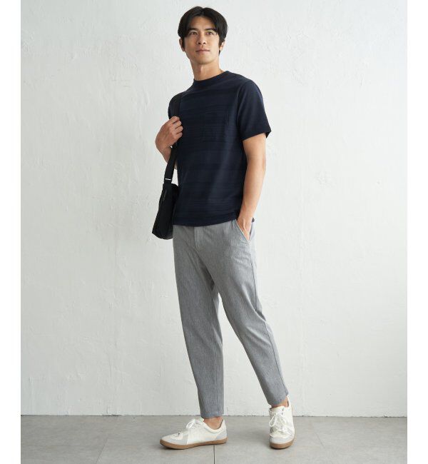 IKKA LOUNGE「冷感リップルボーダーT」|Tシャツ・カットソー|