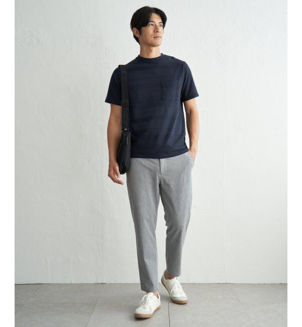 IKKA LOUNGE「冷感リップルボーダーT」|Tシャツ・カットソー|