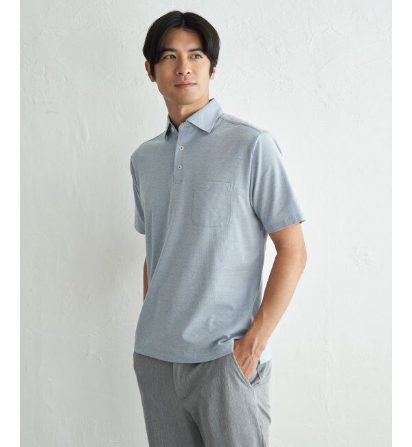 IKKA LOUNGE「【吸水速乾／イージーケア】アーバンドライ冷感コードレーンポロシャツ」|Tシャツ・カットソー|