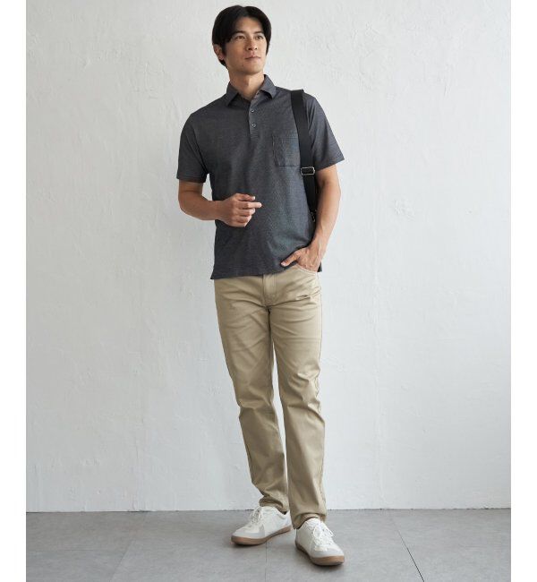IKKA LOUNGE「【吸水速乾／イージーケア】アーバンドライ冷感コードレーンポロシャツ」|Tシャツ・カットソー|