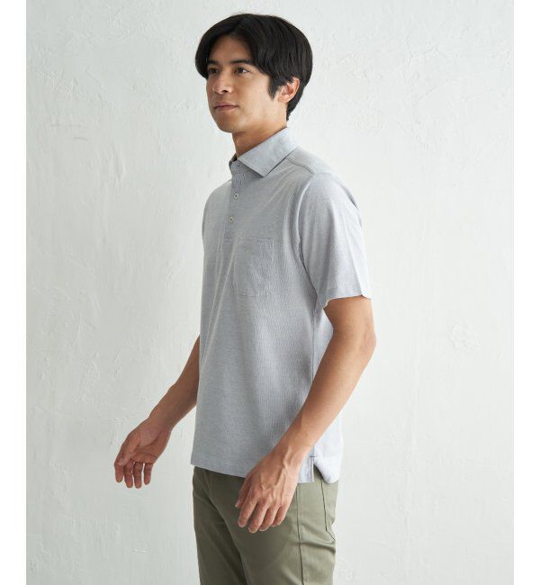 IKKA LOUNGE「【吸水速乾／イージーケア】アーバンドライ冷感コードレーンポロシャツ」|Tシャツ・カットソー|