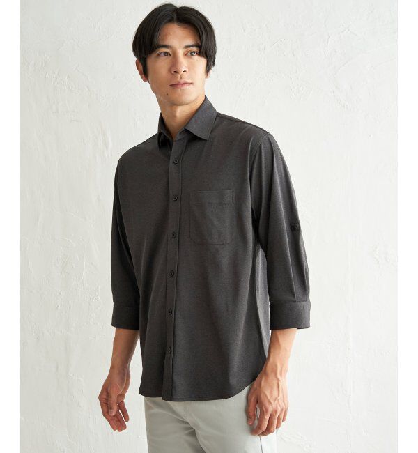 ikka「冷感鹿の子袖2wayスイスカラーシャツ」|シャツ・ブラウス|