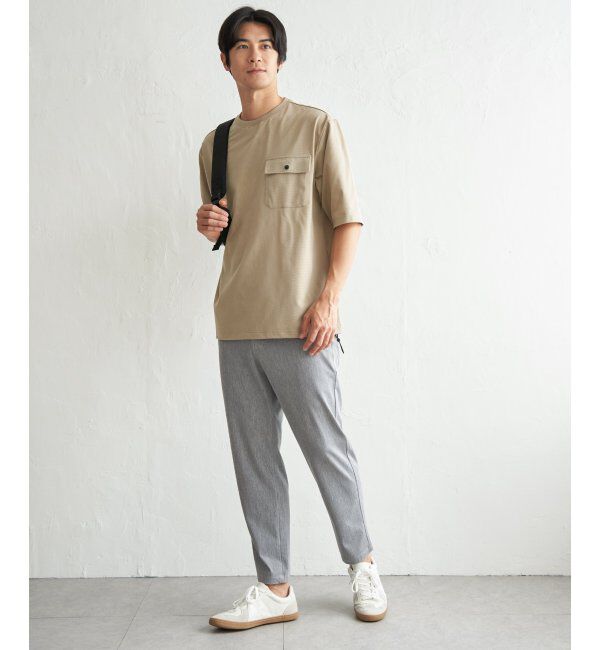 ikka「【吸水速乾】冷感メッシュ5分袖アウターT」|Tシャツ・カットソー|