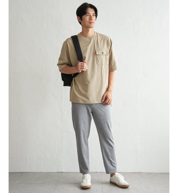 ikka「【吸水速乾】冷感メッシュ5分袖アウターT」|Tシャツ・カットソー|