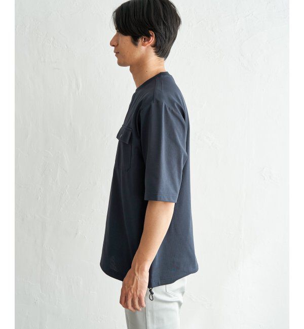 ikka「【吸水速乾】冷感メッシュ5分袖アウターT」|Tシャツ・カットソー|