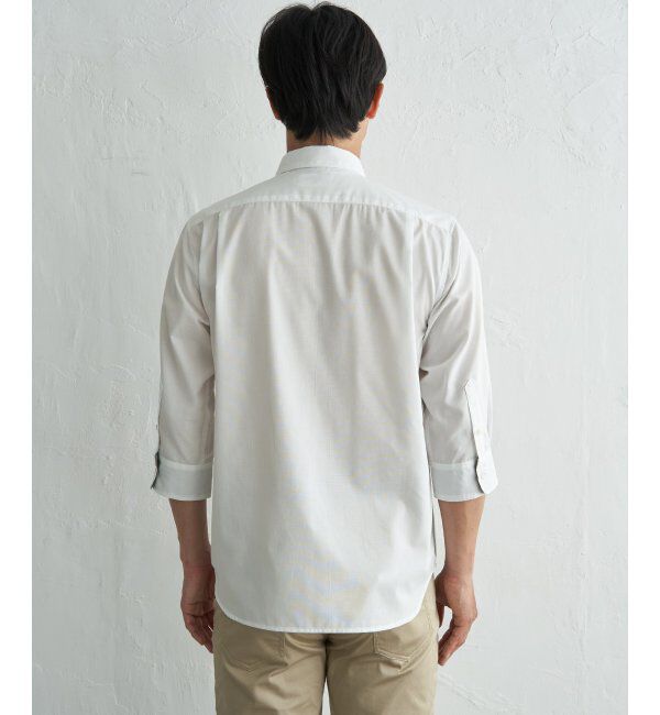 ikka「7分袖冷感ブロックスシャツ」|シャツ・ブラウス|