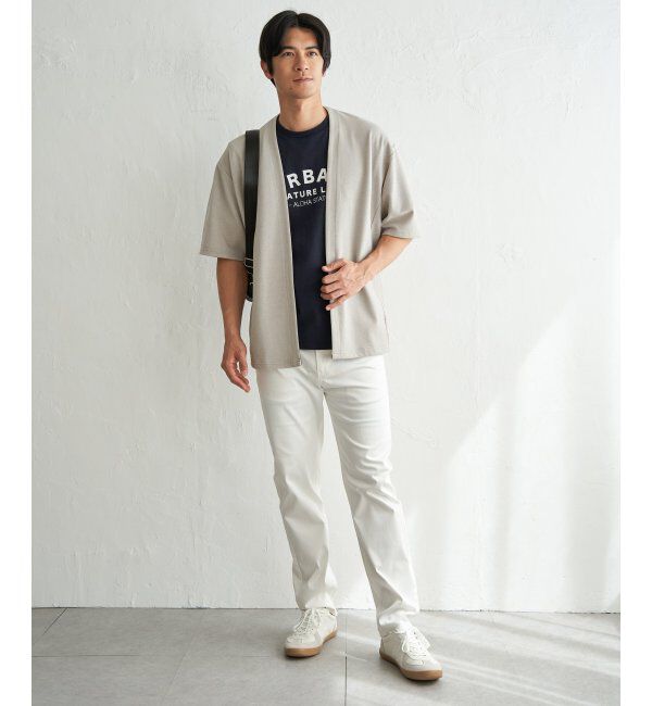 ikka「冷感DRY鹿の子5分袖カーディガン」|カーディガン|