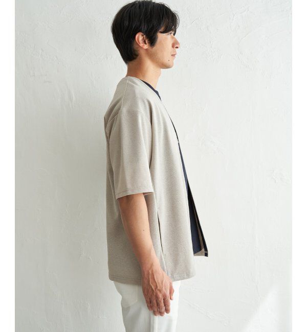 ikka「冷感DRY鹿の子5分袖カーディガン」|カーディガン|